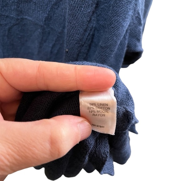 JJILL ~ Navy Blue Linen Modal Blend Cardigan 3X - Picture 5 of 9